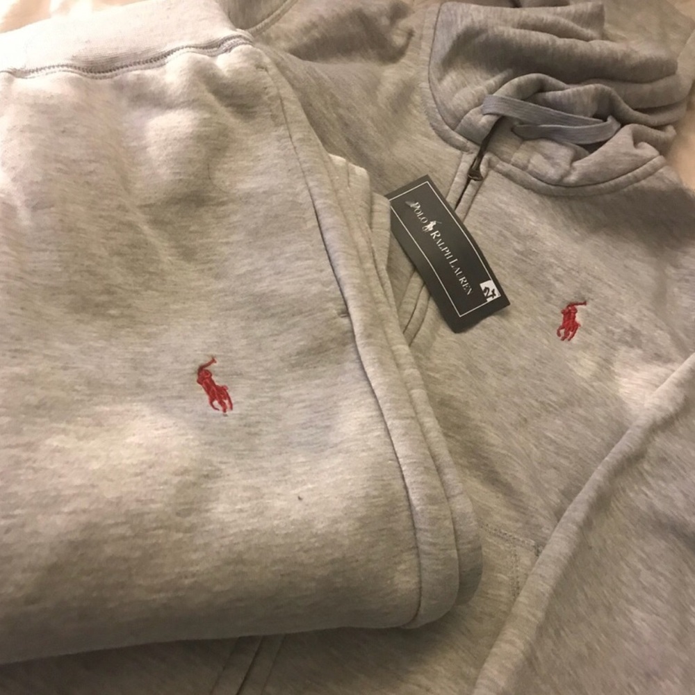 Grey polo sweat suit